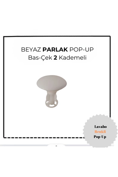 İZ YAPI RENKLİ LAVABO POP UP + SİFON PARLAK BEYAZ - 3
