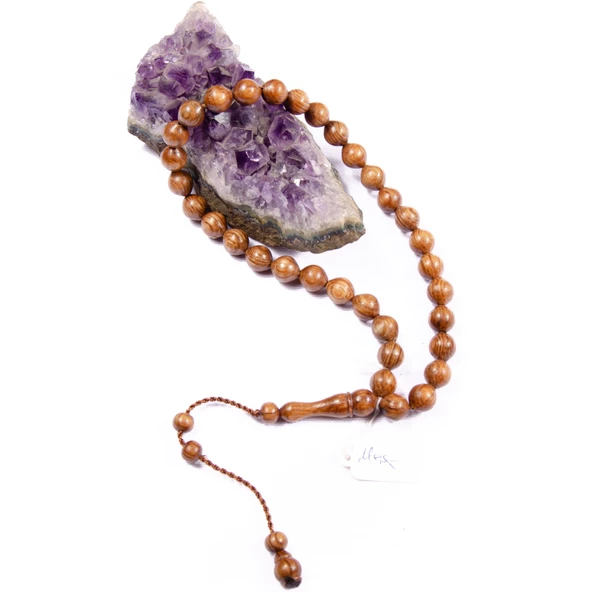 Sığırcık Kesim 11x10 mm  Meşe Ağacı Sistem Püsküllü Tesbih - Resim 2