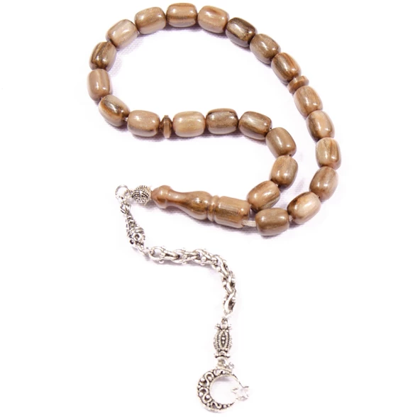 Kapsül Kesim 10x8 mm Efe Boy Simli Katalin 28 Cm Alpaka Püsküllü Tesbih ürün görseli 1