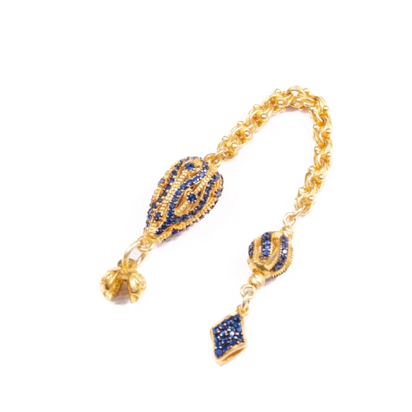 Özel Seri Zirkon Taşlı Gümüş Püskül 4,5 Cm 7,62 Gram ürün görseli 1