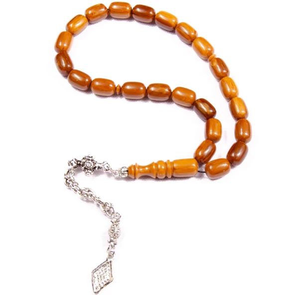 Kapsül Kesim 11x8 mm Efe Boy Yoğun Hareli Katalin  Alpaka Püsküllü Tesbih ürün görseli 1