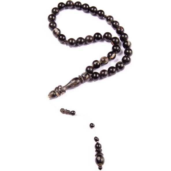 Küre Kesim 10x10 mm Bufalo Boynuzu  Sistem Püsküllü Tesbih ürün görseli 1