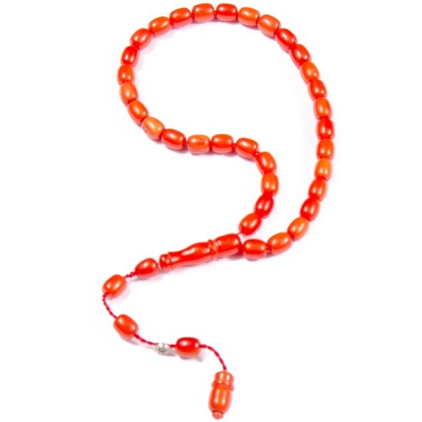 Fıçı Kesim 7x6 mm İmzalı Bilek Boy Sıkma Kehribar  Sistem Püsküllü Tesbih ürün görseli 1