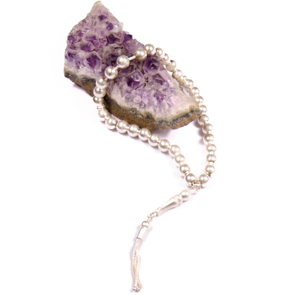 925 Ayar Küre Kesim 8x8 mm Gümüş Tesbih 28,90 GRAM - 2