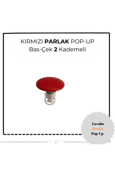 İZ YAPI RENKLİ LAVABO POP UP + SİFONU PARLAK KIRMIZI - 3