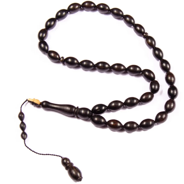 Beyzi Kesim 14x10 mm Abanoz Ağacı  Sistem Püsküllü Tesbih ürün görseli 1