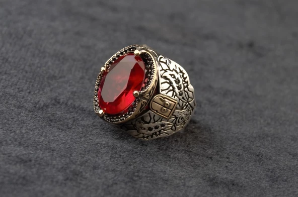 Zirkon Taşlı Gümüş Yüzük 15,40 Gram - 2