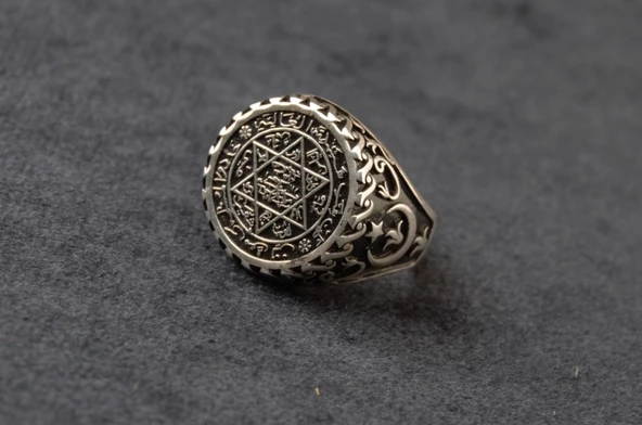 HZ.Süleyman Mührü Gümüş Yüzük 12,30 Gram - Resim 2