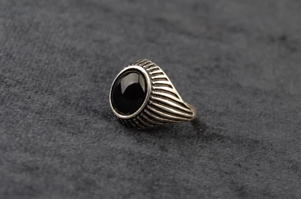 Onix Taşlı Gümüş Yüzük 5,20 Gram - Resim 2