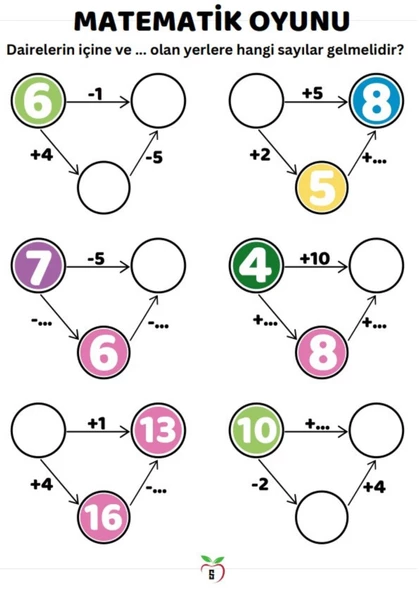 Okul Öncesi ve 1.2. Sınıflar Matematik Oyunu Yaz-SİL Kitabı - 3