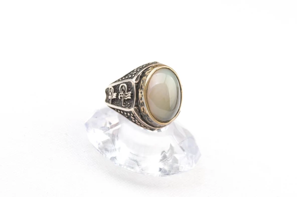 Yemen Akiği Taşı Gümüş Yüzük 19,30Gram ürün görseli 1