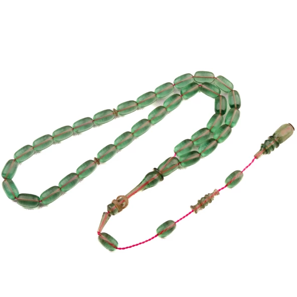 Özel Seri Halkalı İmame Kapsül Kesim 12x7 mm Ateş Kehribar Sistem Püsküllü Tesbih ürün görseli 1