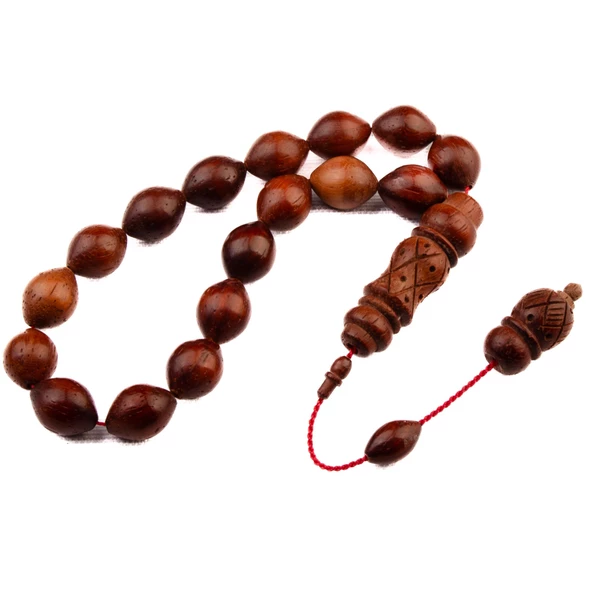 Efe Boy Sığırcık Kesim 14x11 mm Kan Ağacı Sistem Püsküllü Tesbih ürün görseli 1