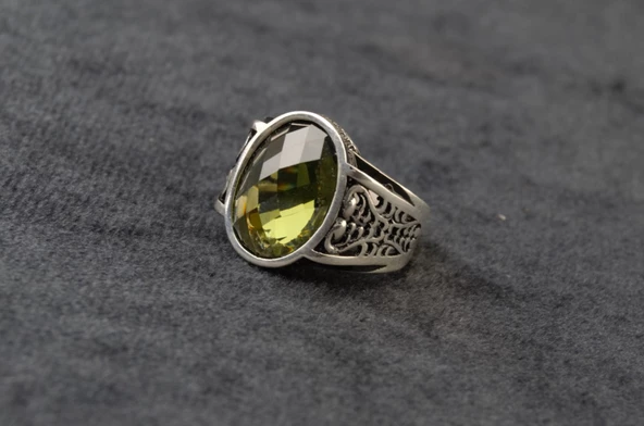 Zirkon Taşı Gümüş Yüzük 12,20 Gram - Resim 2