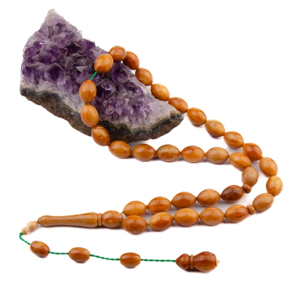 Özel Seri Usta İşi Arpa Kesim 13x10 mm Kuka Sistem Püsküllü Tesbih - Resim 2