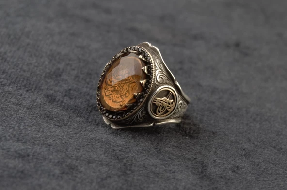 Osmanlı Tuğrası Gümüş Yüzük 21,30 Gram - Resim 2