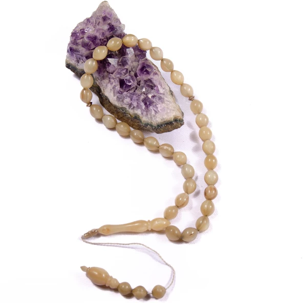 Sığırcık Kesim 11x9 mm  Koç Boynuzu Sistem Püsküllü Tesbih - Resim 2