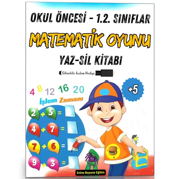 Okul Öncesi ve 1.2. Sınıflar Matematik Oyunu Yaz-SİL Kitabı