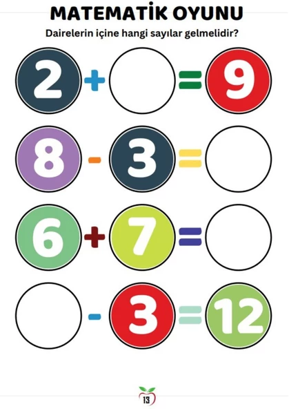 Okul Öncesi ve 1.2. Sınıflar Matematik Oyunu Yaz-SİL Kitabı - 4