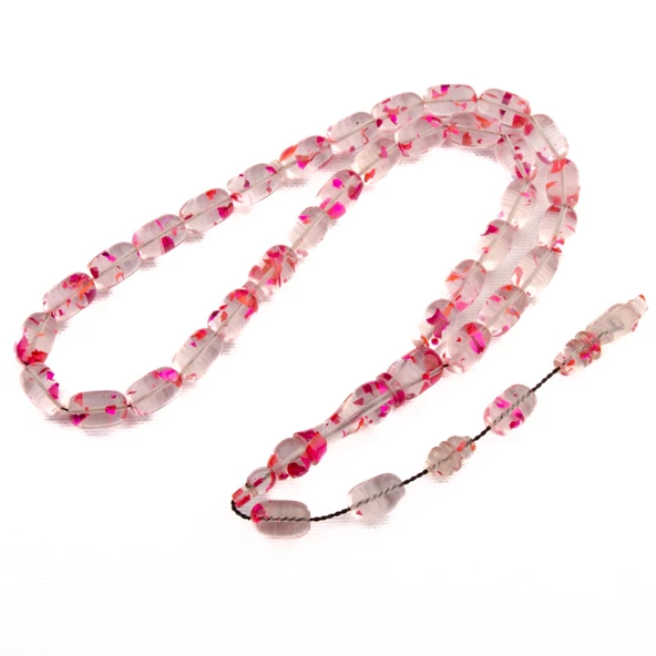 Kapsül Kesim 12x8 mm Parçacıklı Uçak Camı Sistem Püsküllü Tesbih ürün görseli 1