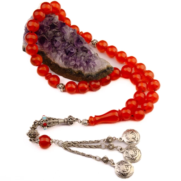 Kapsül Kesim Koleksiyonluk Sıkma Kehribar İri Boy Tesbih - Resim 2