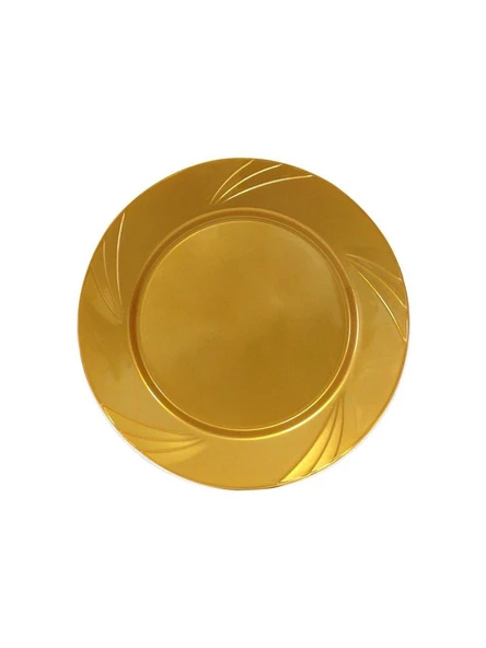 Kullan At Parti Davet Sunum Servis Plastik Sert Mika Tabak - 26 Cm. - Altın - 6 Adetlik Paket - Resim 2