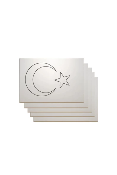 SINIF SETİ- (20 ADET) TÜRK BAYRAĞI BOYAMA SETİ- 17,5 x25 cm TUVAL + 3 BOYA + 1 FIRÇA- CUMHURİYET - 3