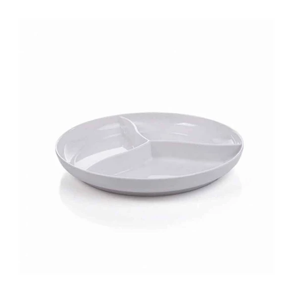 Gmb Nazen AB-7 Termoset Kırılmaz-Teşhir Yuvarlak-38,5 cm-3 bölmeli 4 Adet