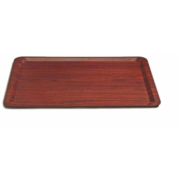 ErkoPlas ERKO0254 Verzalit Servis Tepsisi-37X53 cm-kaymaz yüzeyli-ahşap desenli 10 Adet - 3