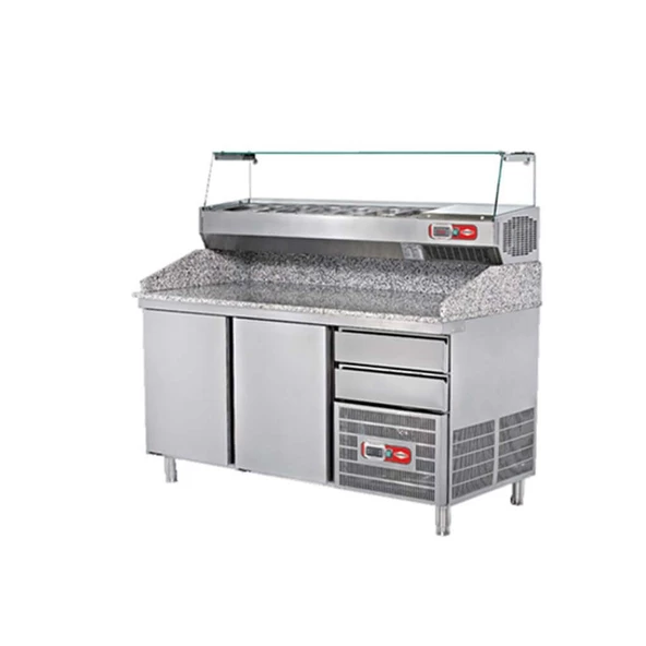 Empero EMP.160.80.02 Granit Tablalı Hamur Hazırlık Buzdolabı (2 kapılı)