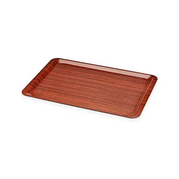ErkoPlas ERKO0254 Verzalit Servis Tepsisi-37X53 cm-kaymaz yüzeyli-ahşap desenli 10 Adet