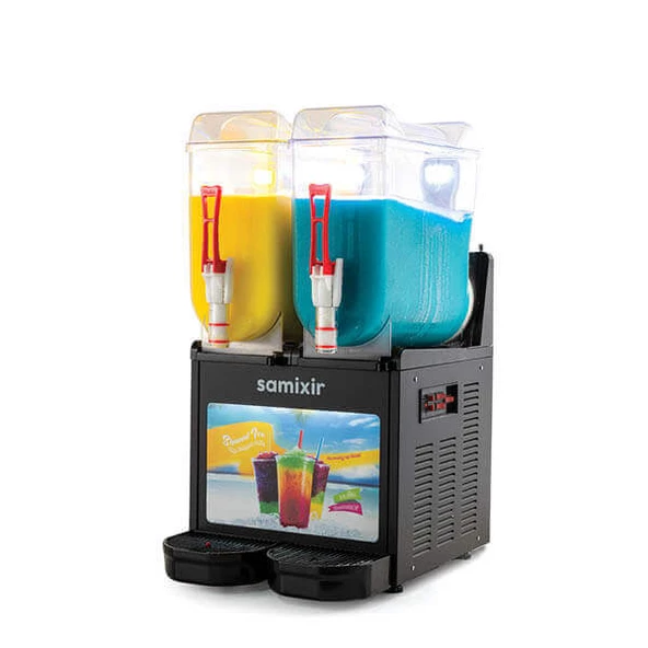 Samixir SLUSH24.BA Slush Twin Allure, Granita, Meyve Suyu Dispenseri, 12+12 L, Siyah