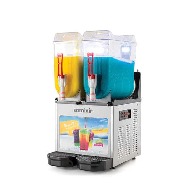 Samixir SLUSH24.IA Slush Twin Allure, Granita, Meyve Suyu Dispenseri, 12+12 L, İnox