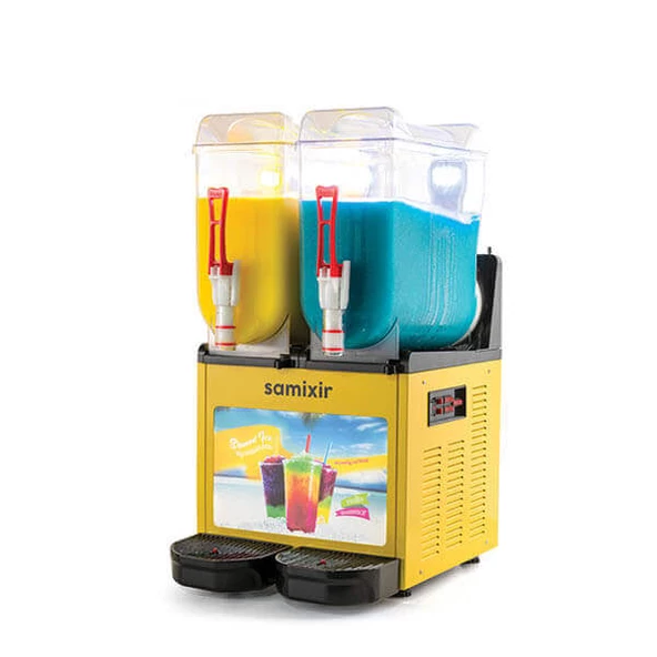 Samixir SLUSH24.YA Slush Twin Allure, Granita, Meyve Suyu Dispenseri, 12+12 L, Sarı
