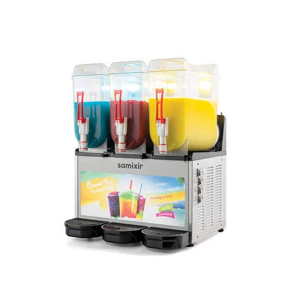 Samixir SLUSH36.IA Slush Triple Allure, Granita, Meyve Suyu Dispenseri, 12+12+12 L, İnox