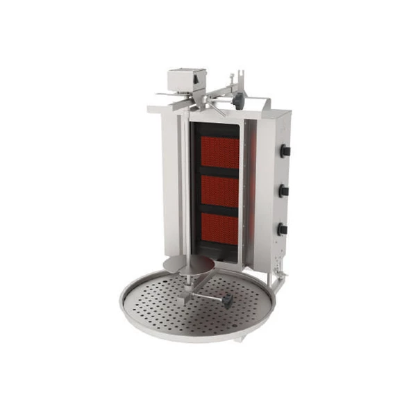 Atalay ADGC-3-U Döner Makineleri Gazlı Camlı Üstten Motorlu - 3 Radyanlı - 230 V
