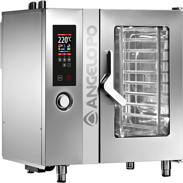 AngelaPo FX101G3 Gazlı Kombi Fırın 10X GN 1/1