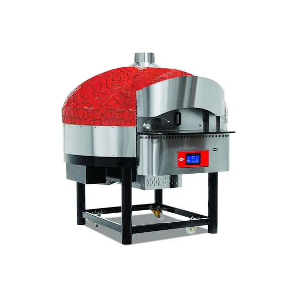 Empero EMP.SPO.02-D-RB-LPG Dijital Gazlı Döner Taban Pizza Fırını 9 Pizza Kapasiteli - Kırmızı, Siyah  LPG'li