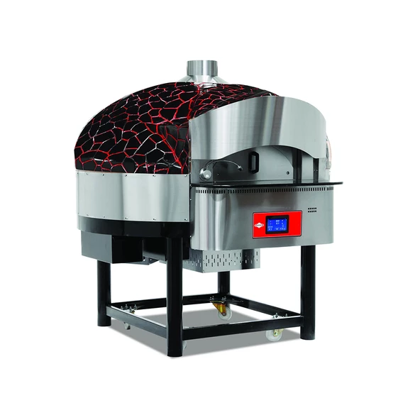 Empero EMP.SPO.02-D-BR-LPG Dijital Gazlı Döner Taban Pizza Fırını 9 Pizza Kapasiteli -Kırmızı, Siyah LPG'li