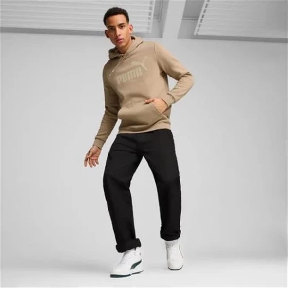 Puma Ess Big Logo Hoodie Erkek Bej Kapüşonlu Sweatshirt - 586689 13 - 5