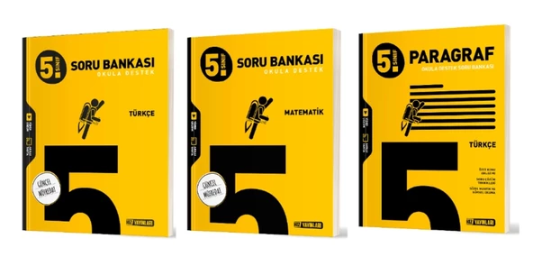 HIZ YAYINLARI 5. SINIF TÜRKÇE + MATEMATİK + PARAGRAF SORU BANKASI