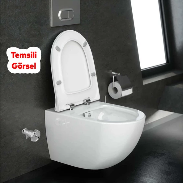 Çevirmeli Taharet Musluğu Metal Rezervuar Ara Musluk Wc Klozet Alafranga Flex Hortum Bağlantı - 4