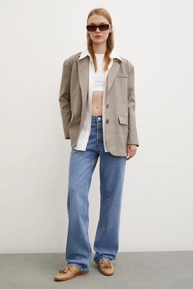 Beş Cepli Boru Paça Jean Mavi - 2