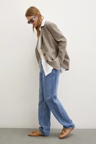 Beş Cepli Boru Paça Jean Mavi - 3