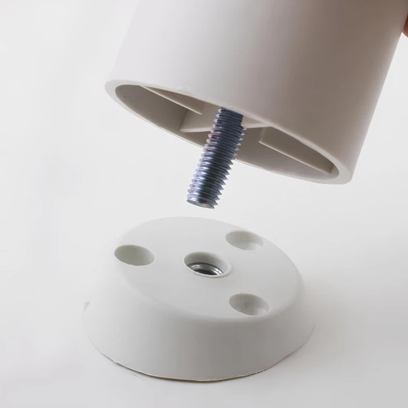 4 Adet Dereceli Zigon Sehpa Ayağı Tabanı Mobilya Masa Açılı Orta Sehpa Ayak Bağlantı Aparatı Beyaz - 5