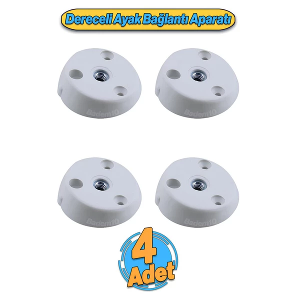 4 Adet Dereceli Zigon Sehpa Ayağı Tabanı Mobilya Masa Açılı Orta Sehpa Ayak Bağlantı Aparatı Beyaz