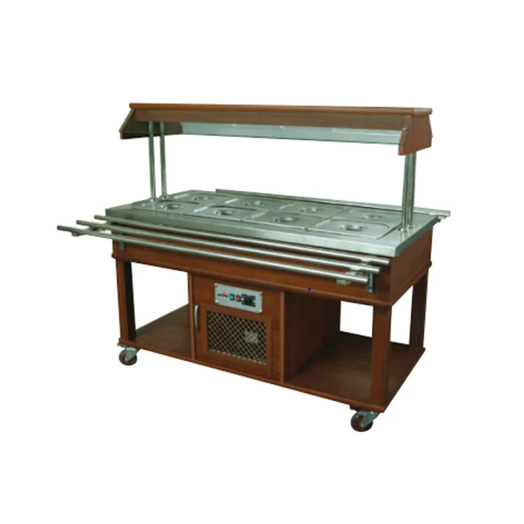 Atalay ASSB-04 Saladbarlar Orta Tip Ahşap Kaplama GN 1/1 x 4 - 230 V ürün görseli