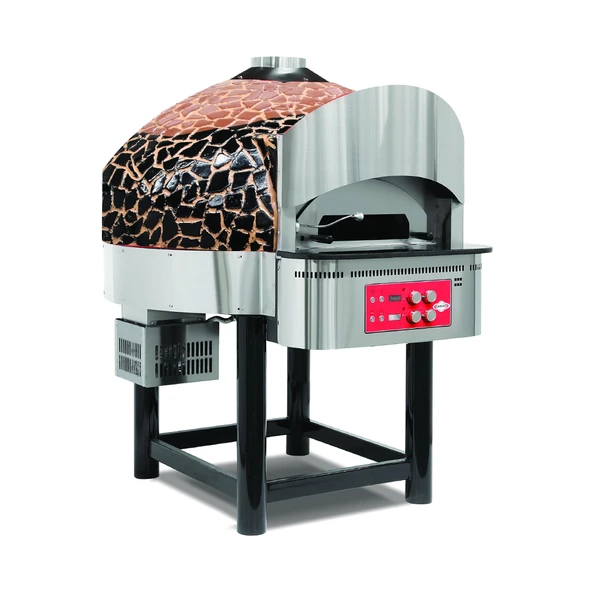 Empero EMP.SPO.04-BB-LPG Gazlı Döner Tabanlı Pizza Fırını 6 Pizza Kapasitel - Kahverengi, Siyah LPG'li