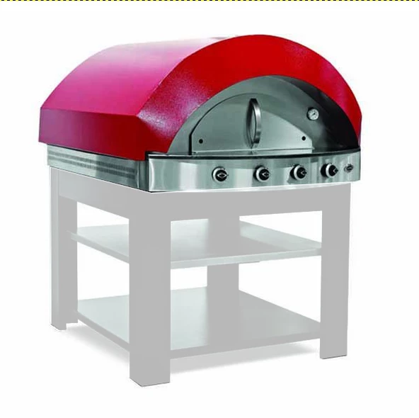 Empero PLF.PLS.D4-LPG-K Gazlı Pizza Ve Pide Fırını 80*60 Taşlı-kırmızı Renk