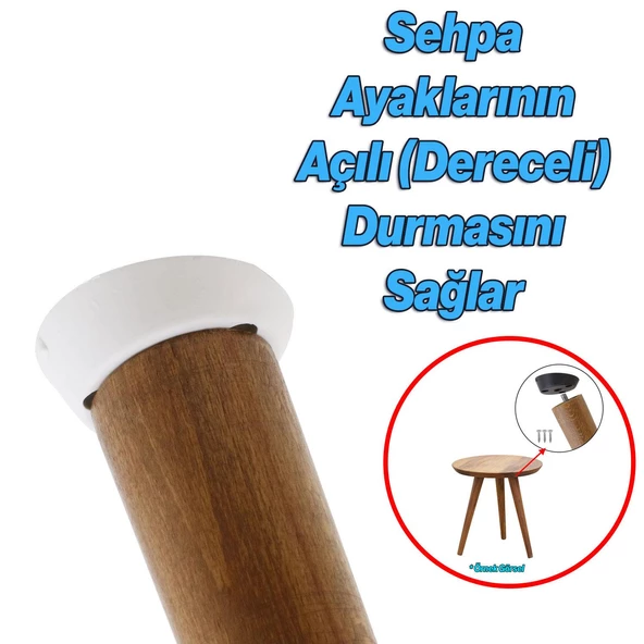 8 Adet Dereceli Zigon Sehpa Ayağı Tabanı Mobilya Masa Açılı Orta Sehpa Ayak Bağlantı Aparatı Beyaz - 3